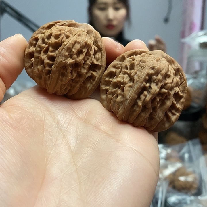 文玩核桃把件42红皮四座楼
