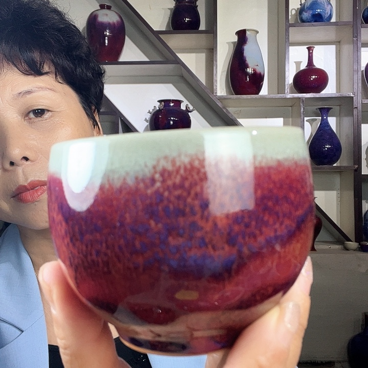 瓷片钧瓷手工艺品杯子