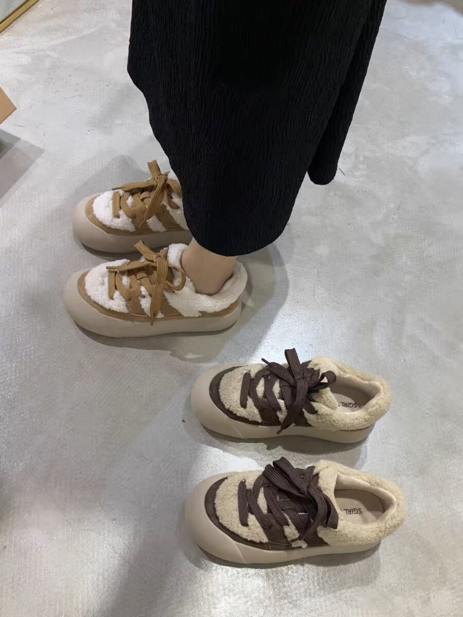 2025新款百搭时尚加绒博肯单鞋