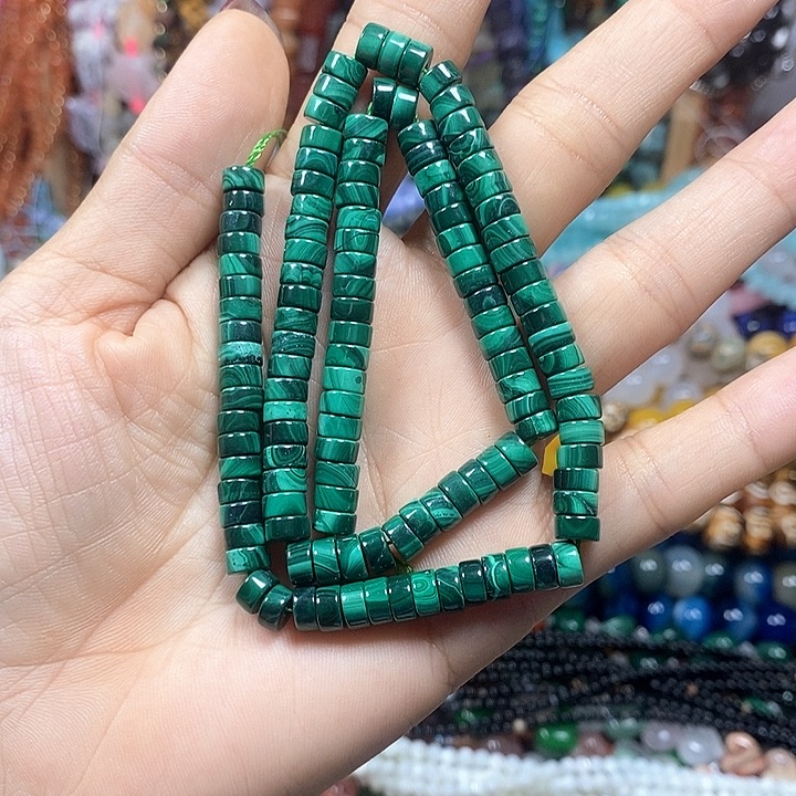 未镶嵌玛瑙/玉髓珠宝半成品天然孔雀石隔片卡6*3mm