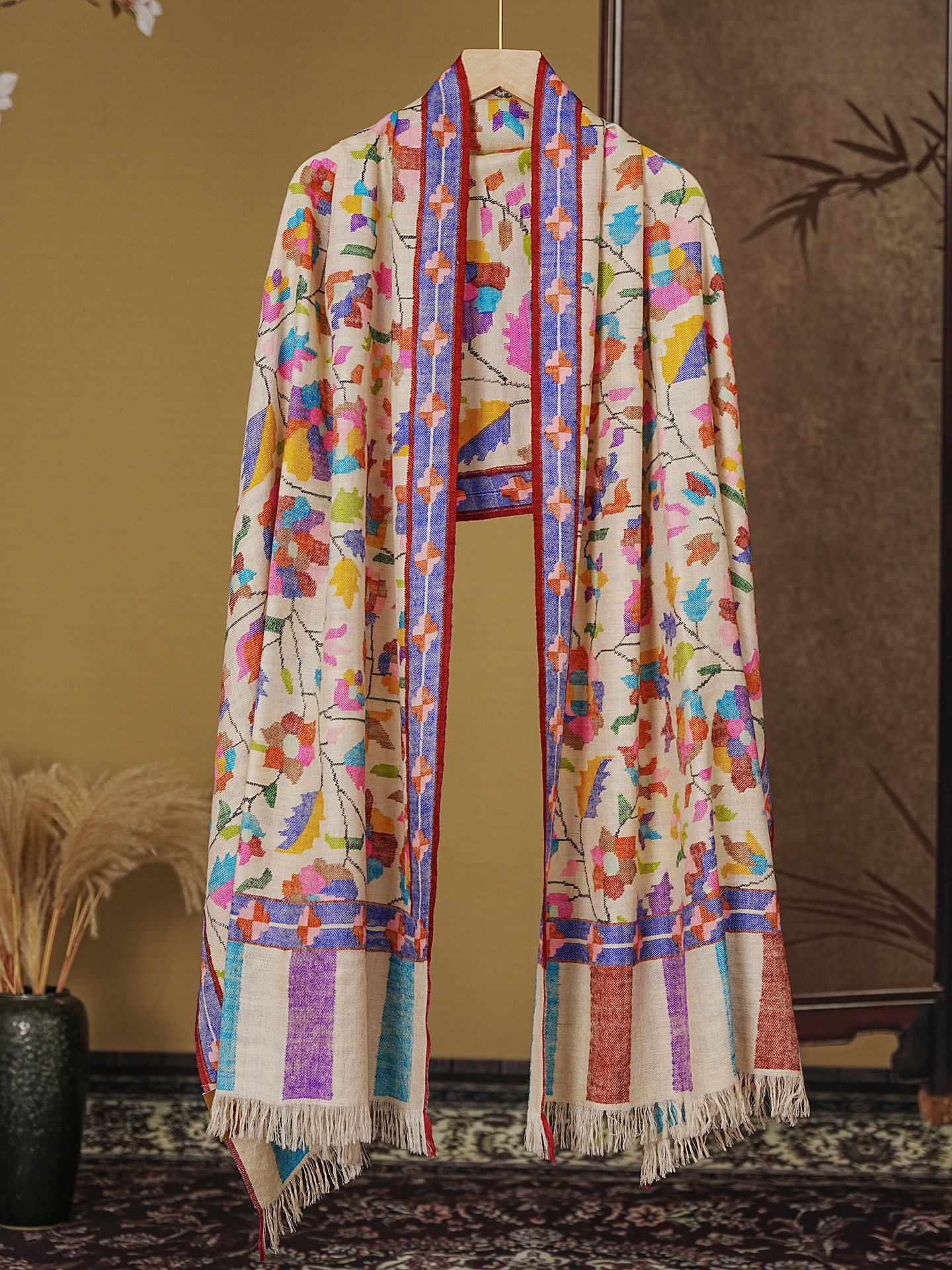 克什米尔pashmina披肩围巾卡尼70*200 60103-10