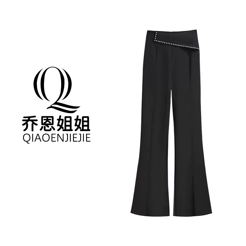 夏季黑色气质喇叭裤-Q018