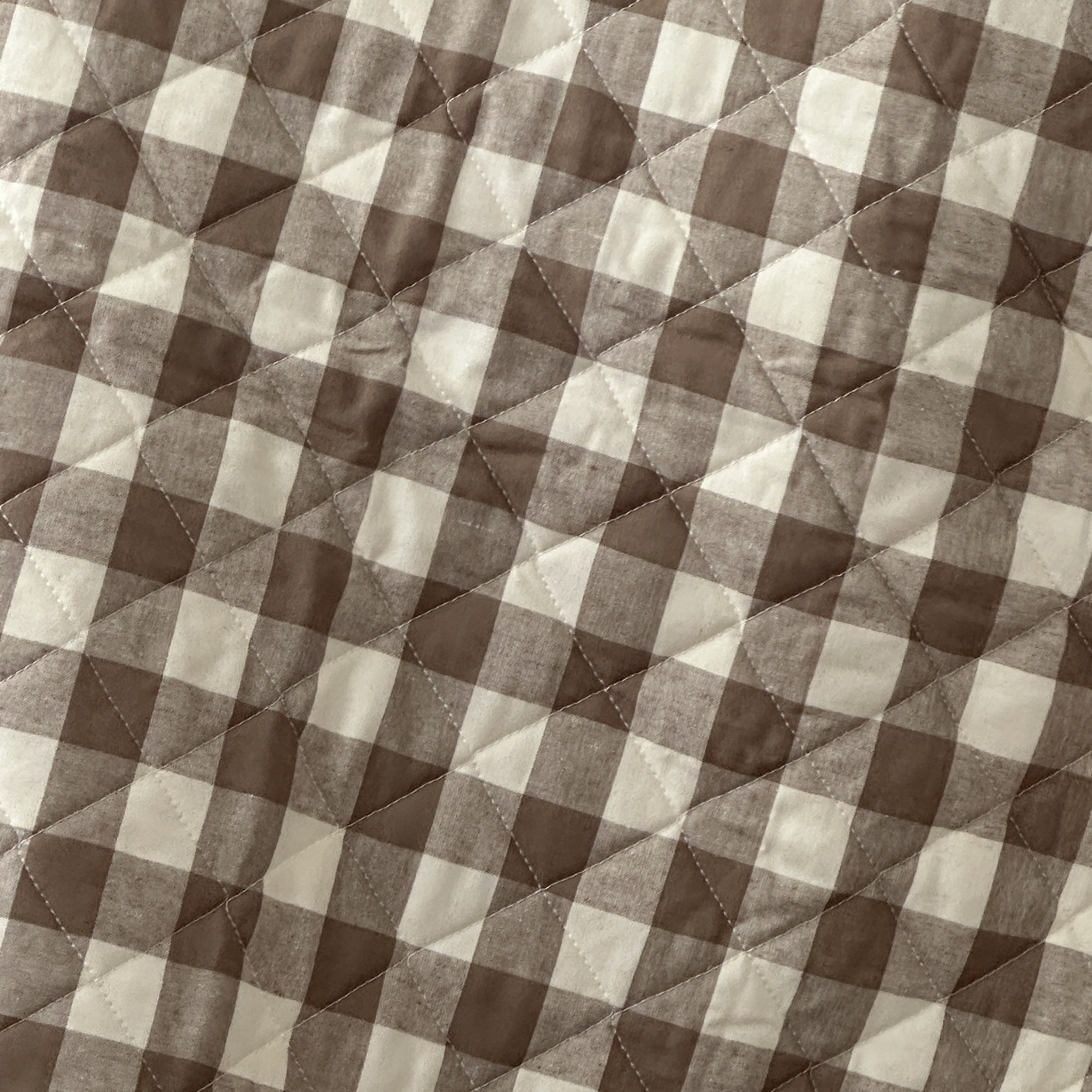 《辉岳》约100x200 咖色格子棉麻铺床铺沙发垫 发一张