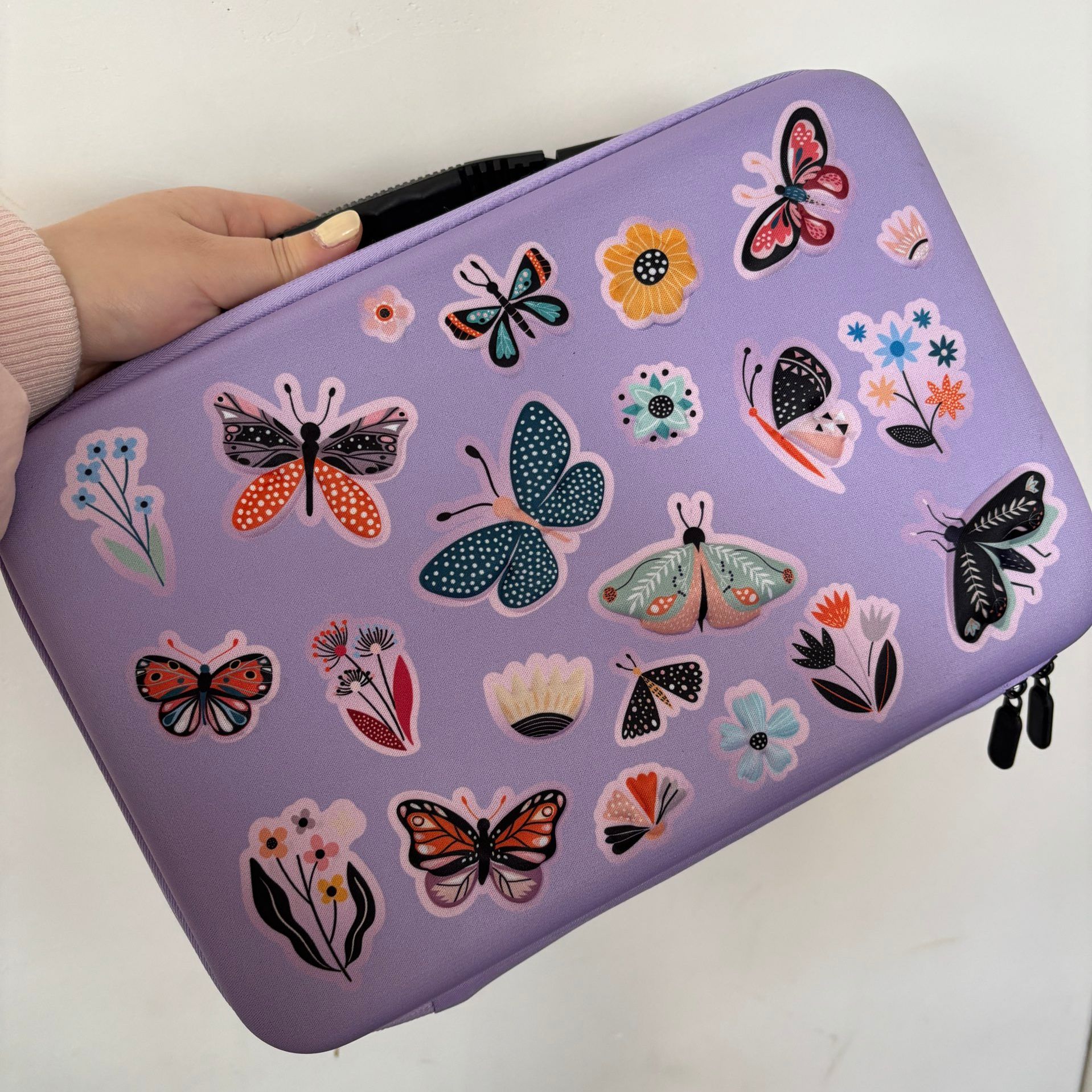 紫色蝴蝶抗压防摔收纳盒30*20*6