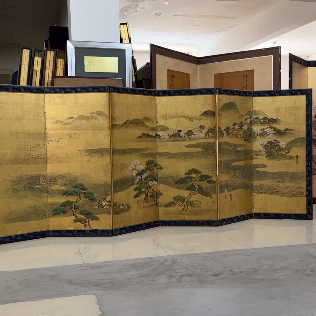 绘画屏风框画茶空间设计