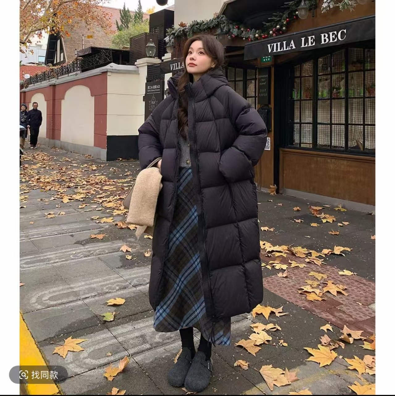 新升级零压感泡芙新国标白鸭绒大被子百搭长款羽绒服冬加厚8885