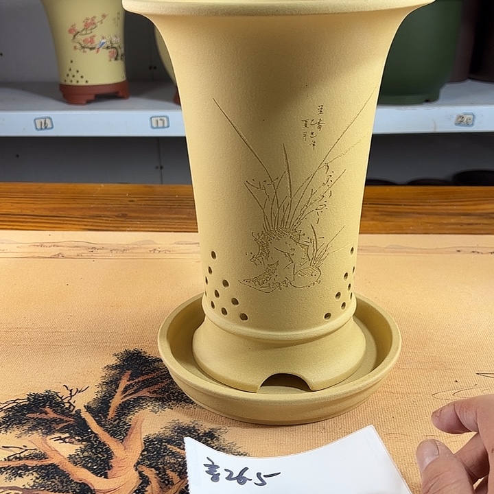 紫砂花盆紫砂兰花盆56