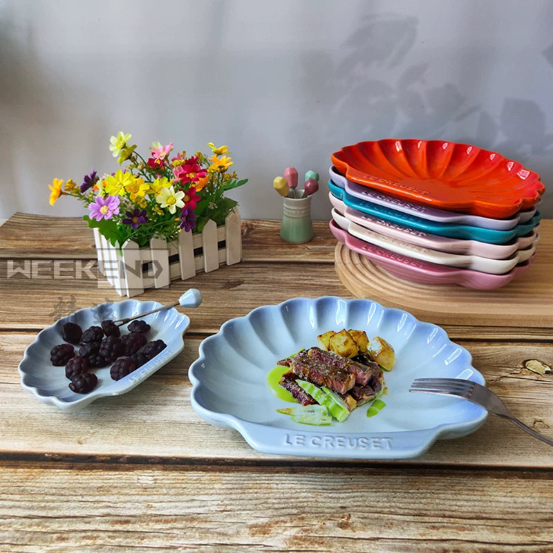 9英寸贝壳盘渐变色海洋系列餐盘菜盘陶瓷盘