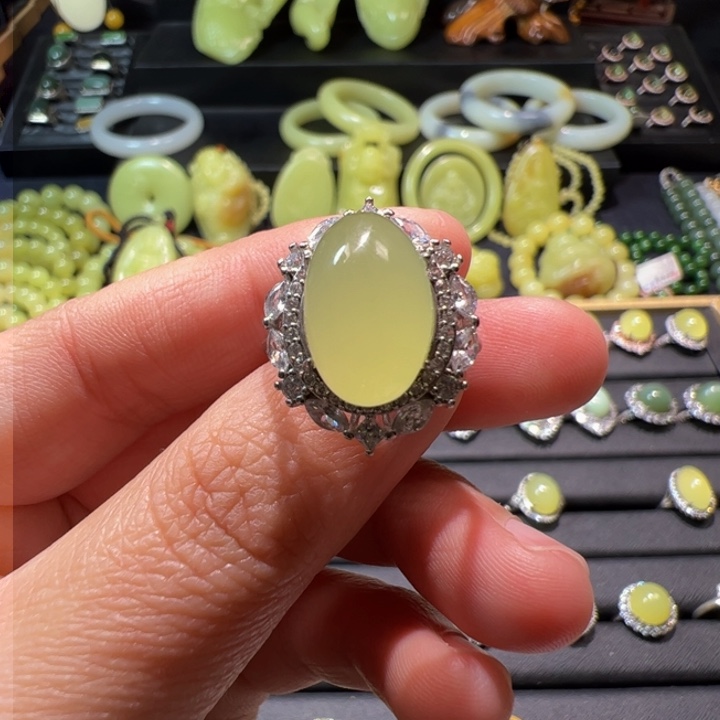 和田玉（黄玉）颈饰银S925镶嵌