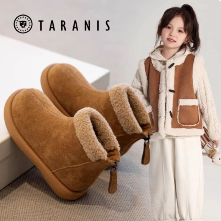 泰兰尼斯【断码】女童雪地靴2025新款冬季儿童鞋子加厚棉鞋女宝短靴