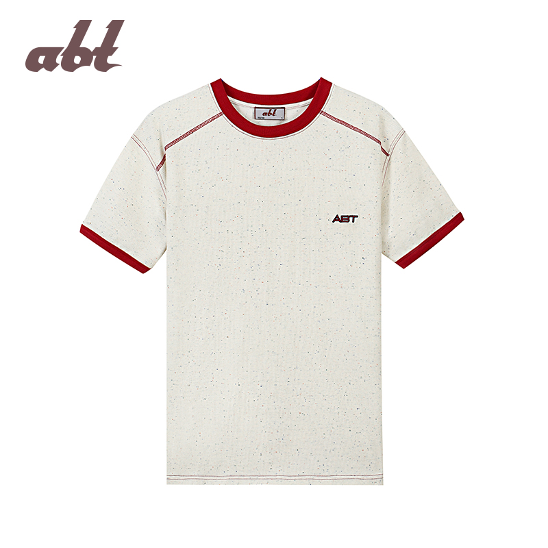 abt 【艾米同款】领拼色短袖薄款百搭休闲内搭T恤 abt2023222