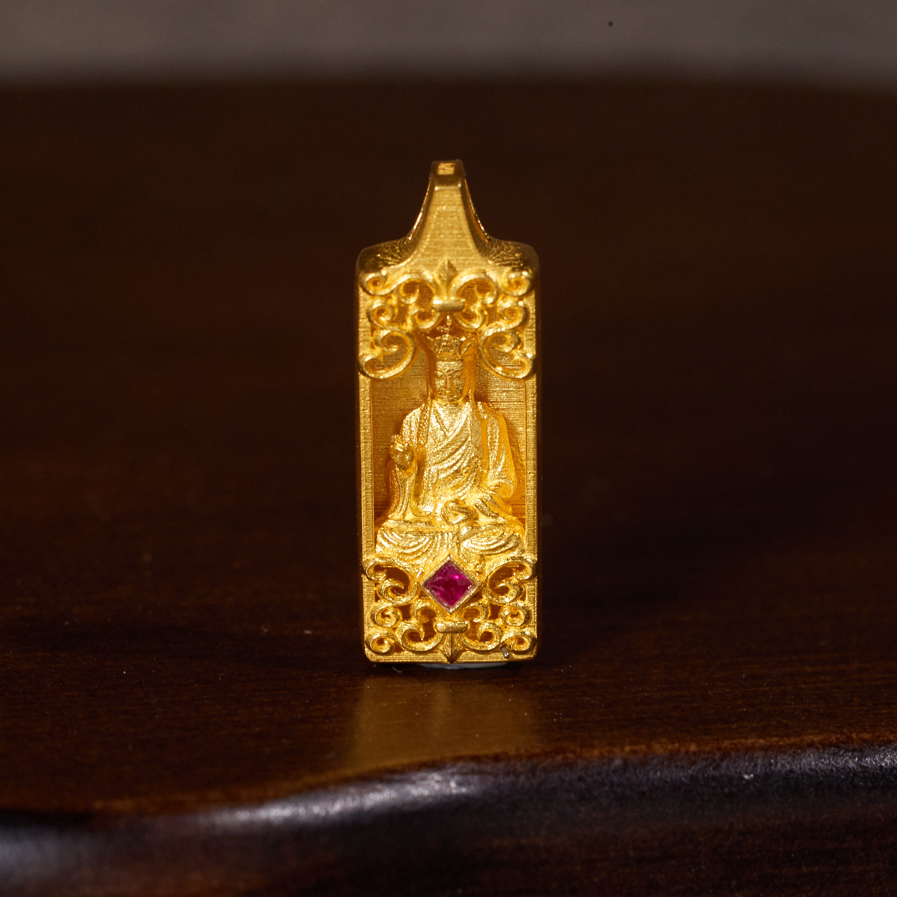 【歪歪力推】（素金）地藏王吊坠（加加）18K镶嵌N7946