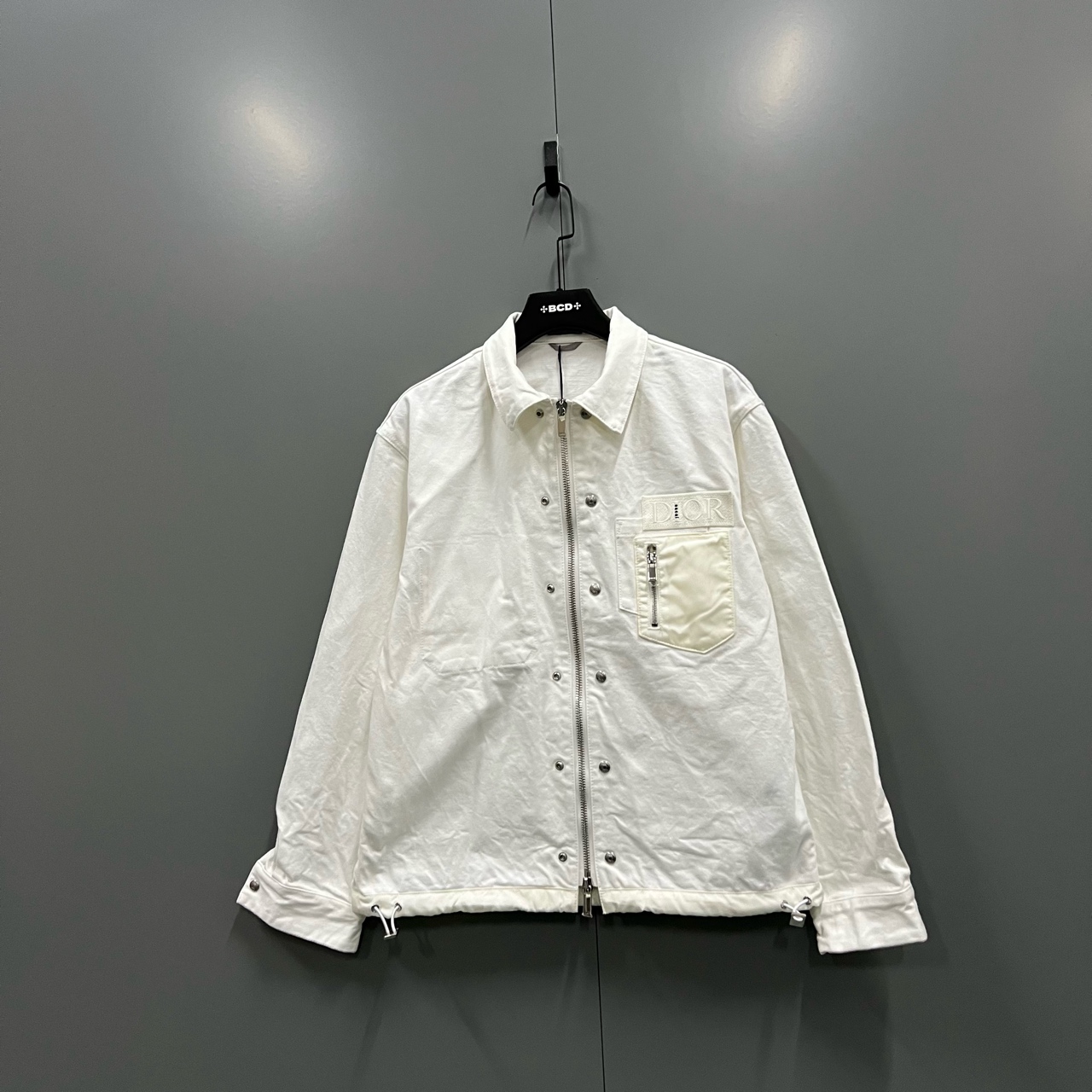 99新 DIOR/迪奥 (ll)刺绣logo口袋牛仔夹克 50码fg205450 