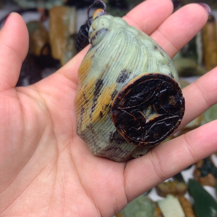 岫岩河磨玉（透闪石质玉）手把未镶嵌