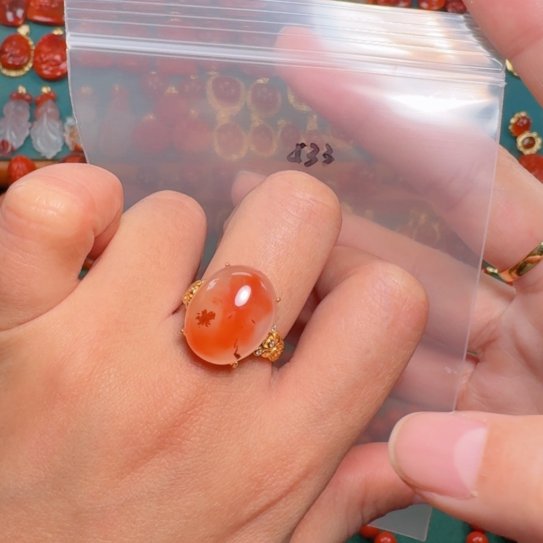 南红玛瑙南红银S925镶嵌