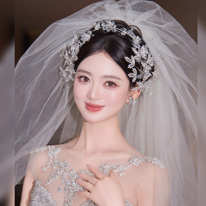 合金锆石婚庆饰品 韩系新款新娘氛围感婚纱礼服造型发饰品MT2598