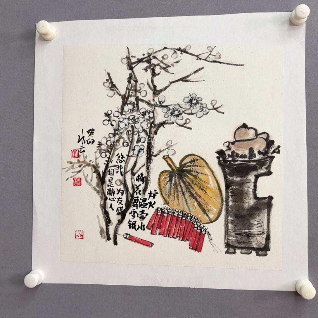 国画艺术家真人手绘