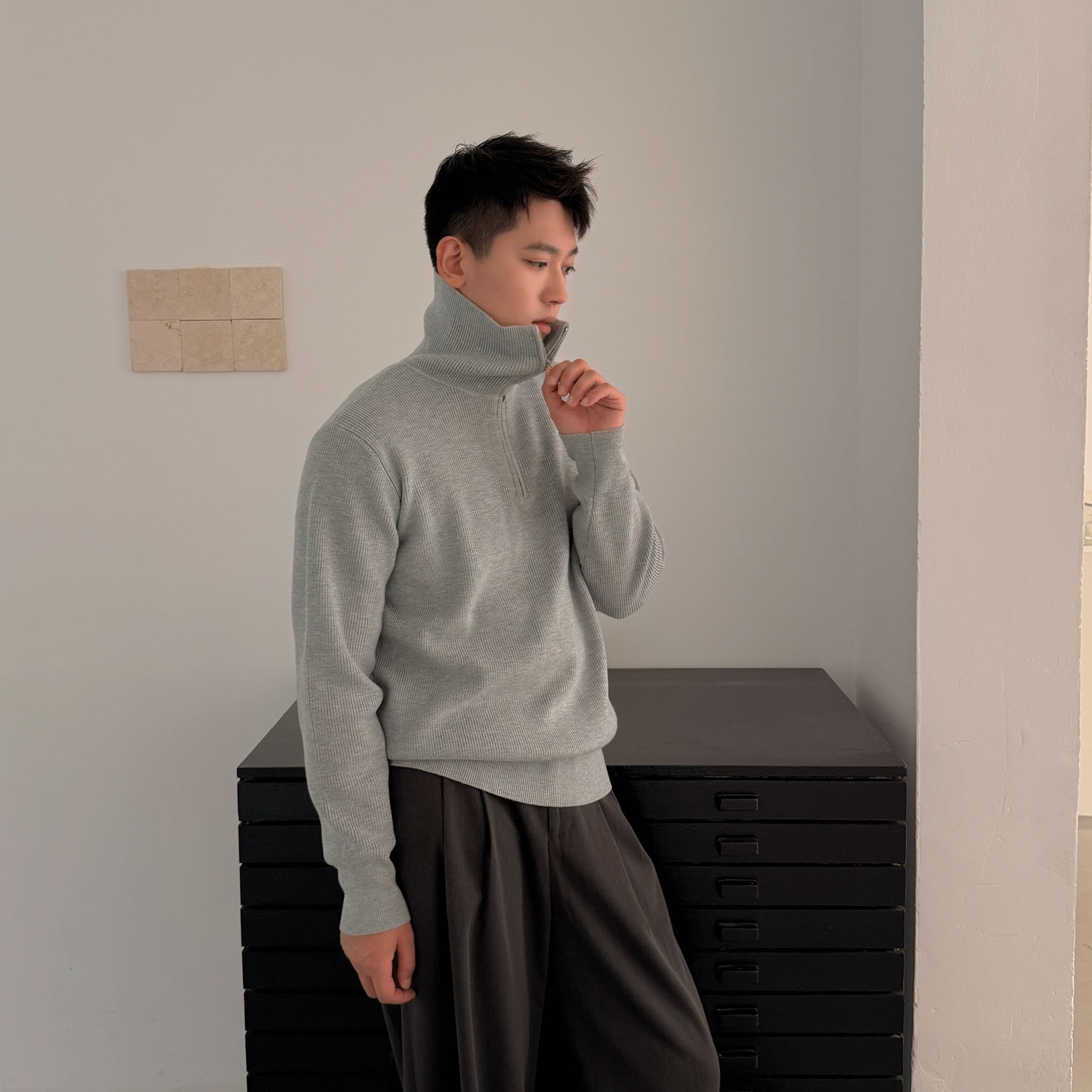 SONSUN 厚款男士三色羊毛高领针织打底衫毛衣|cleanfit简约韩风