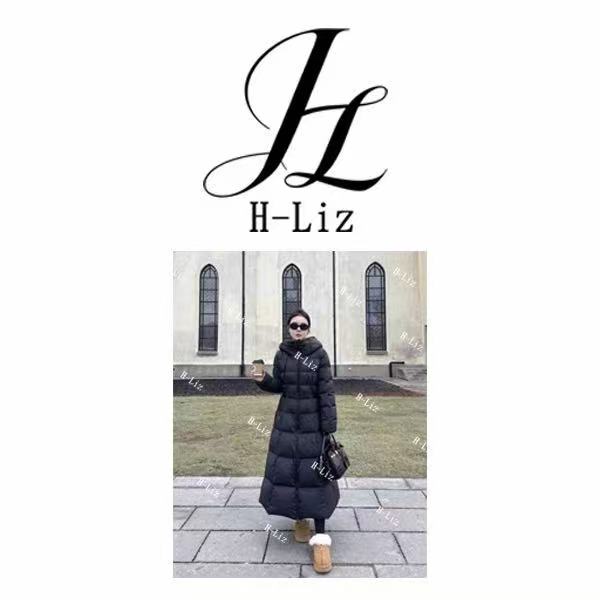 2025冬季公主新款修身连帽超长显瘦黑色收腰过膝加厚外套【LY】