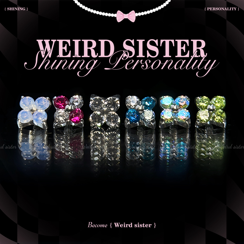 钛合金耳饰 【直播浮力专项】四叶草0.9牙钛合金耳钉内螺纹防过敏