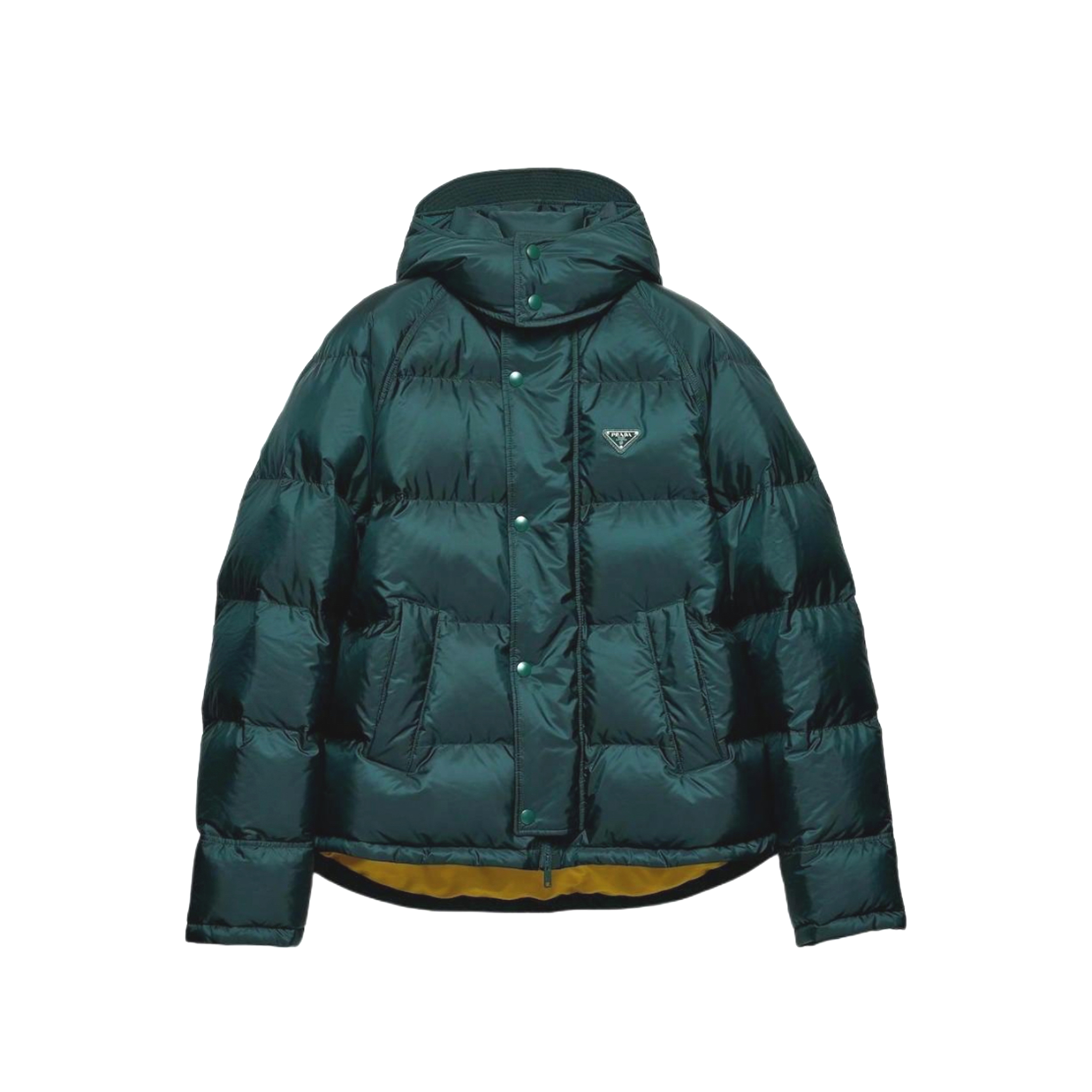 未使用 Prada/普拉达 金属徽标连帽羽绒