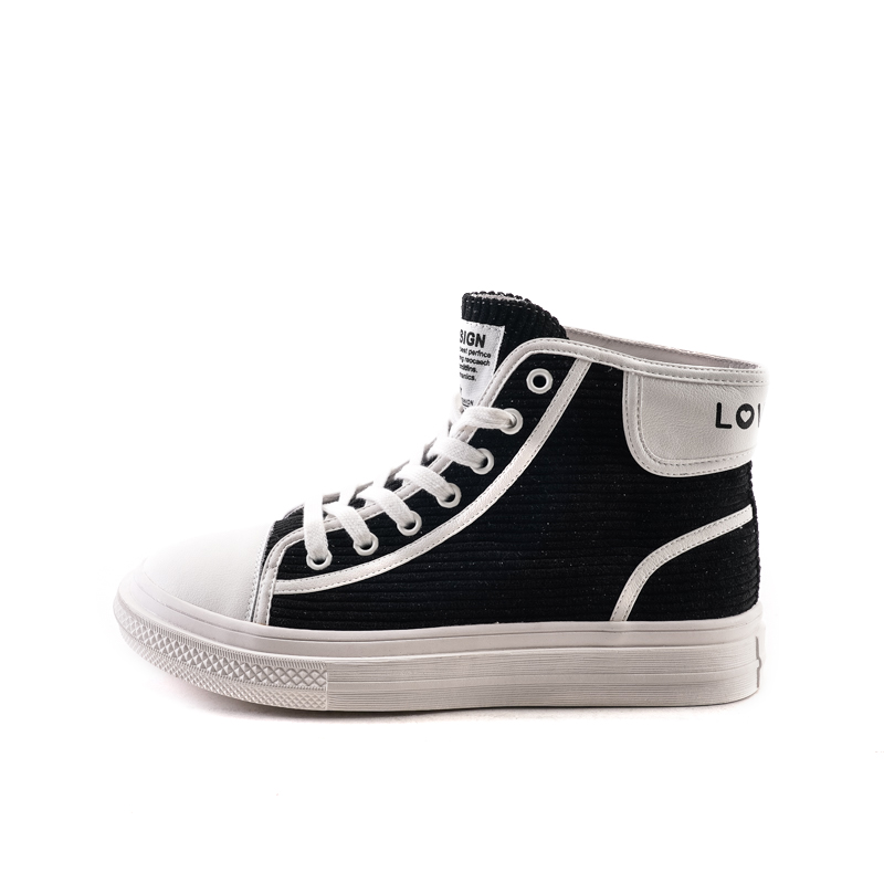 Lovevan/艾典范帆布鞋黑色冬季加绒运动鞋厚底000038/000037