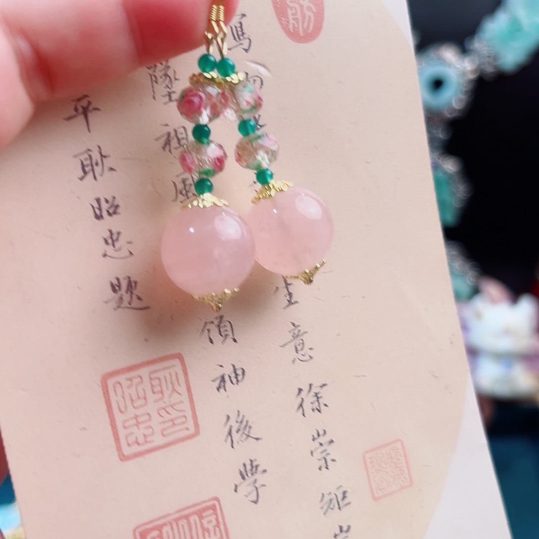 未镶嵌玛瑙挂件耳环