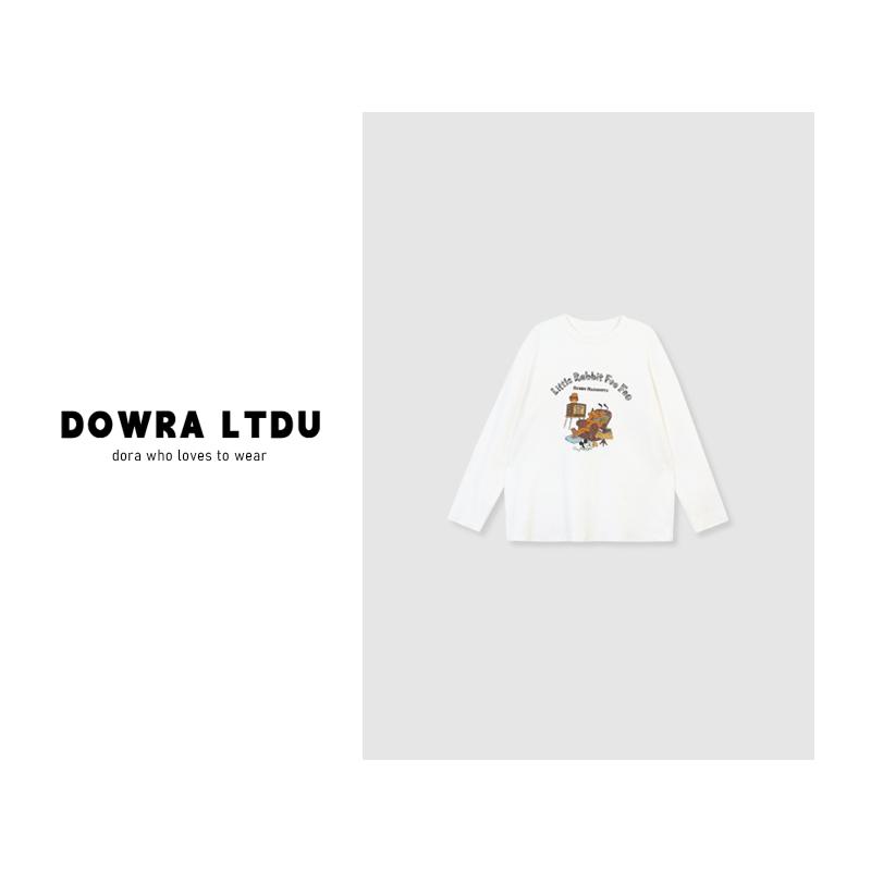 朵拉【】2025年春季新款条纹拼接蕾丝帽衫长袖打底DR-0521