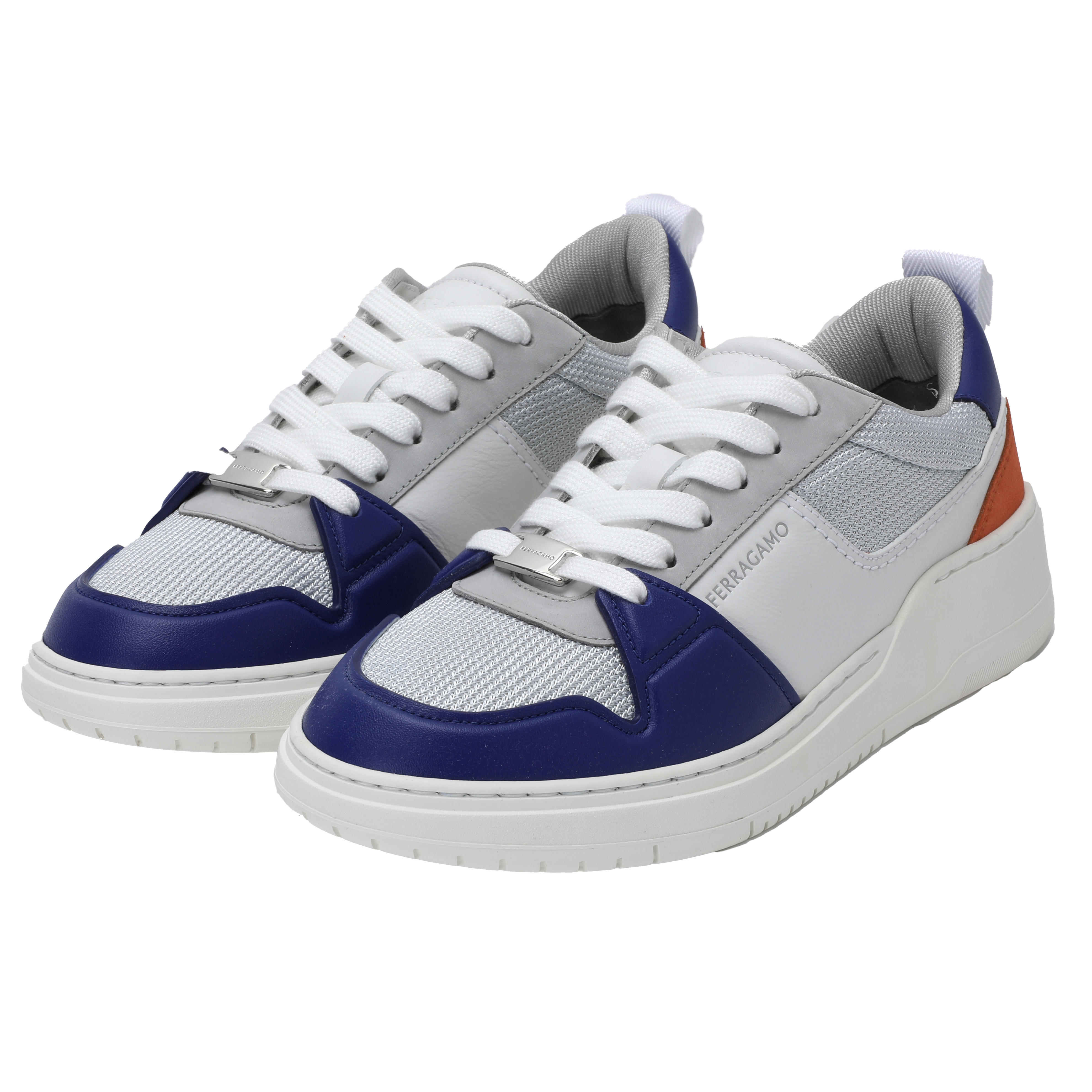 FERRAGAMO/菲拉格慕男式白蓝平底鞋时尚百搭低帮板鞋 0769615