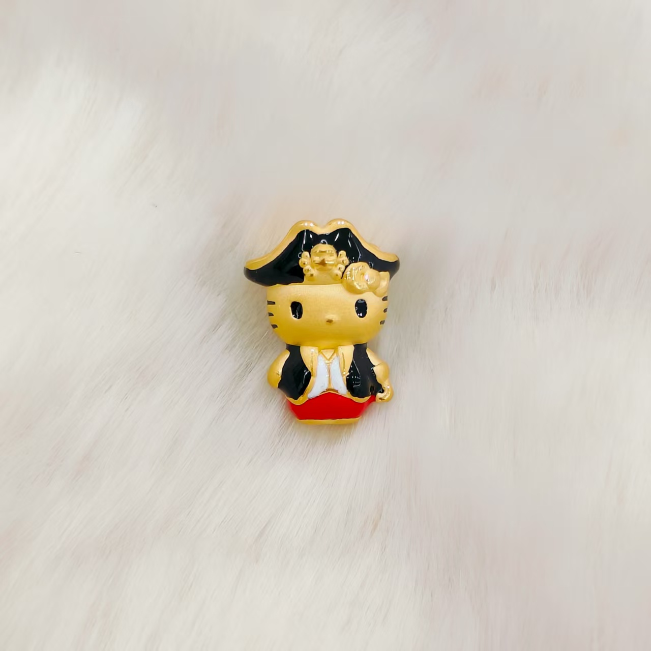  吉金珠宝 足金999海盗kitty烤漆款3D硬金转运珠手串
