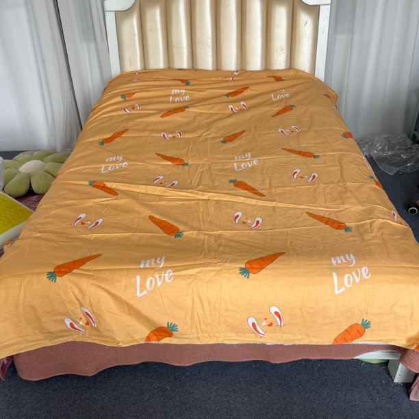 小华P约180×210起黄色胡萝卜被套款睡袋（半成无拉链和绑带）