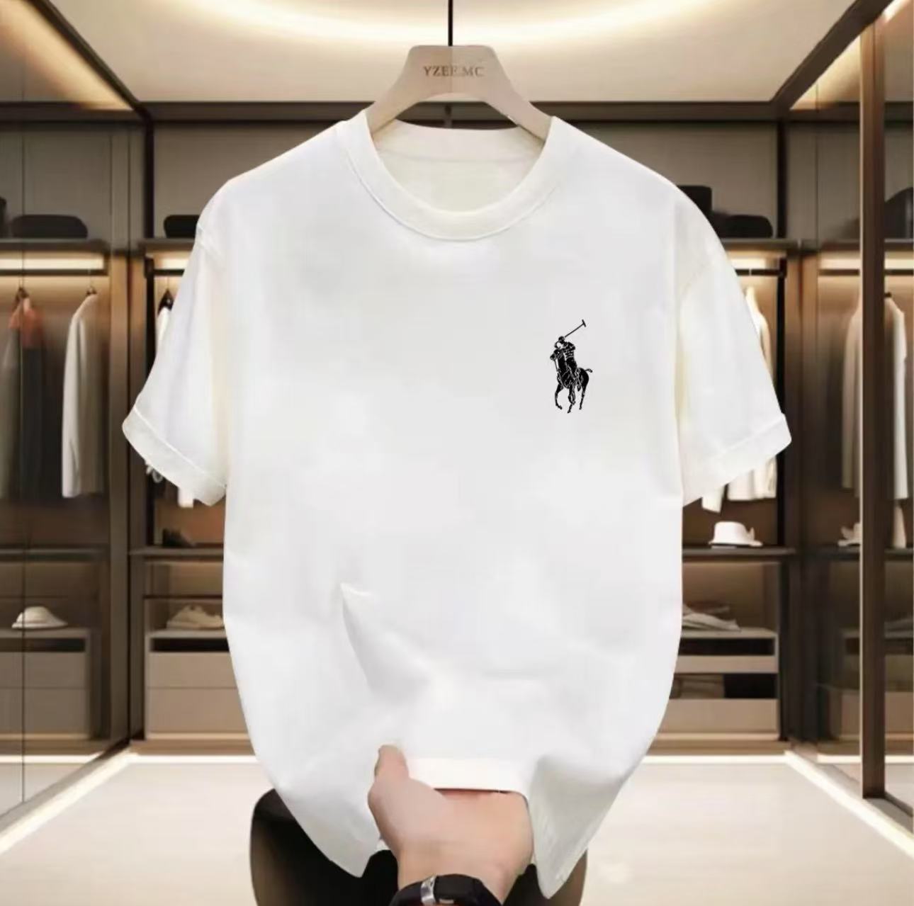 2025夏季短袖男女休闲透气圆领印花纯棉T恤 小马