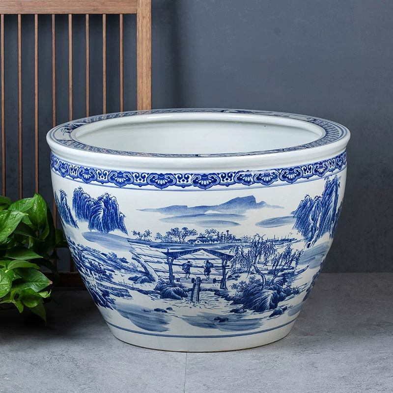 《加大缸》直径67高度45陶瓷大缸鱼缸门海缸