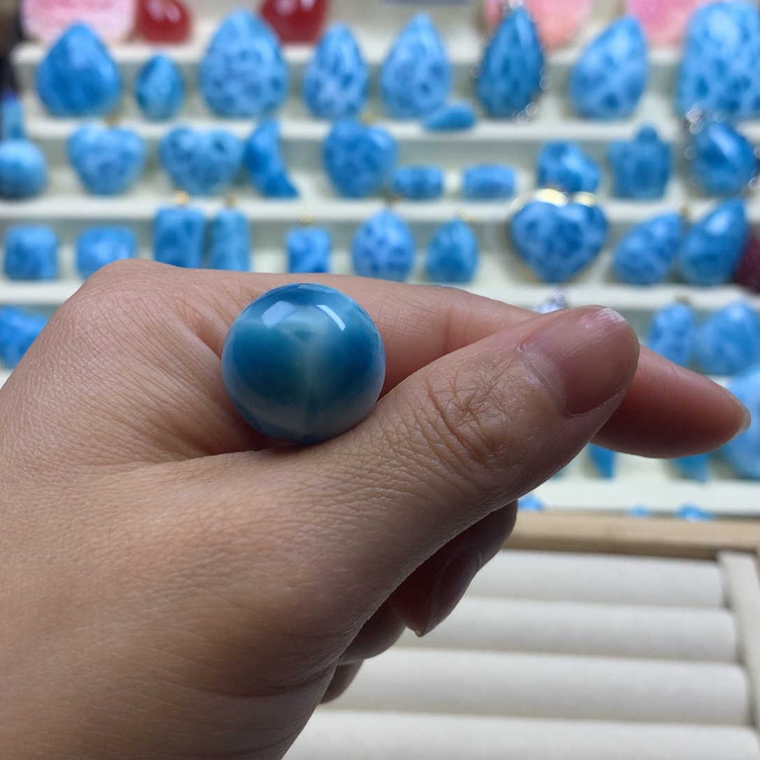 针钠钙石（海纹石）珠宝半成品未镶嵌淼*