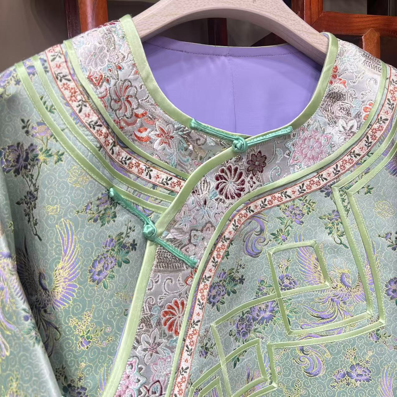 【百凤】松紧斜襟春秋款太太服旗袍