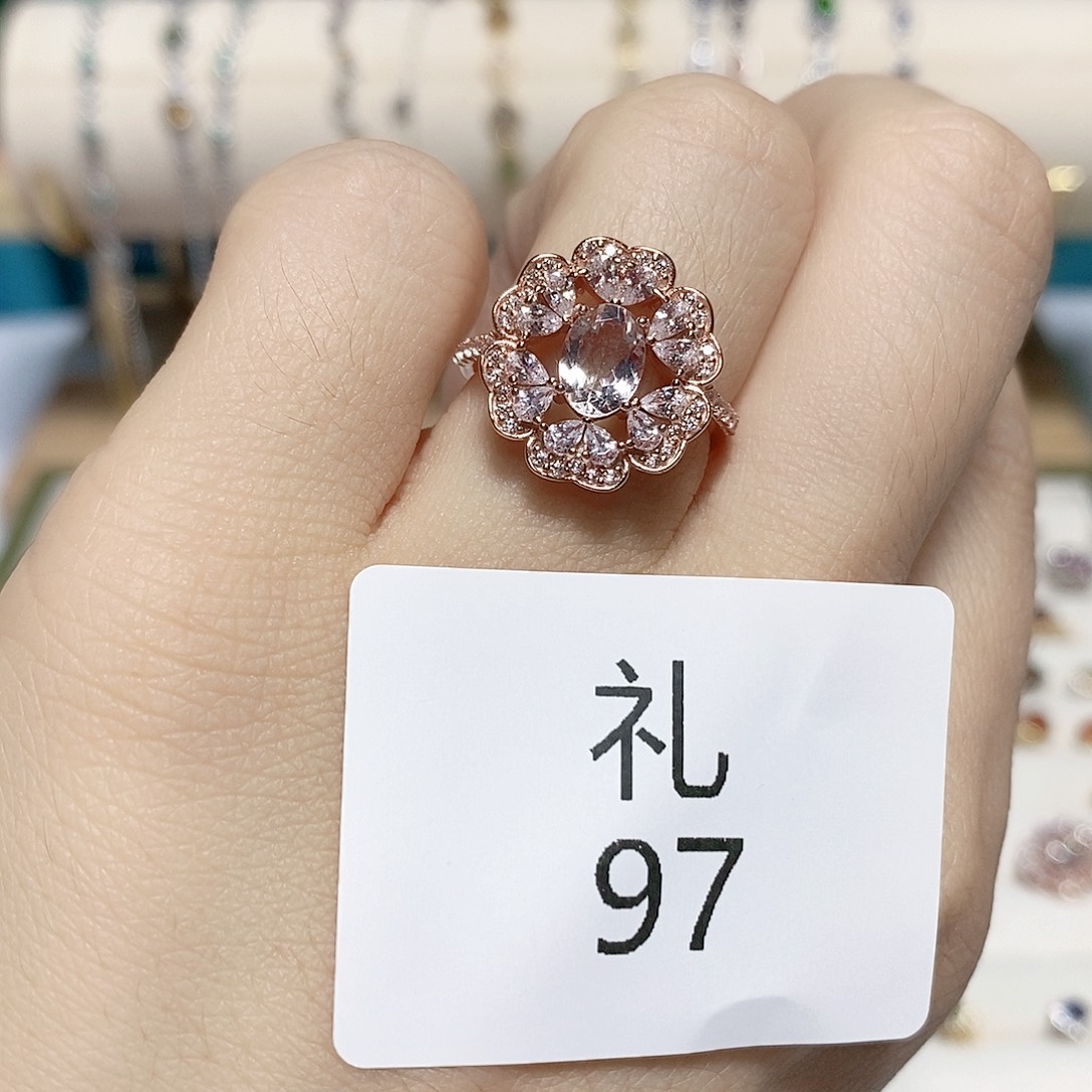 绿柱石戒指银S925镶嵌礼97