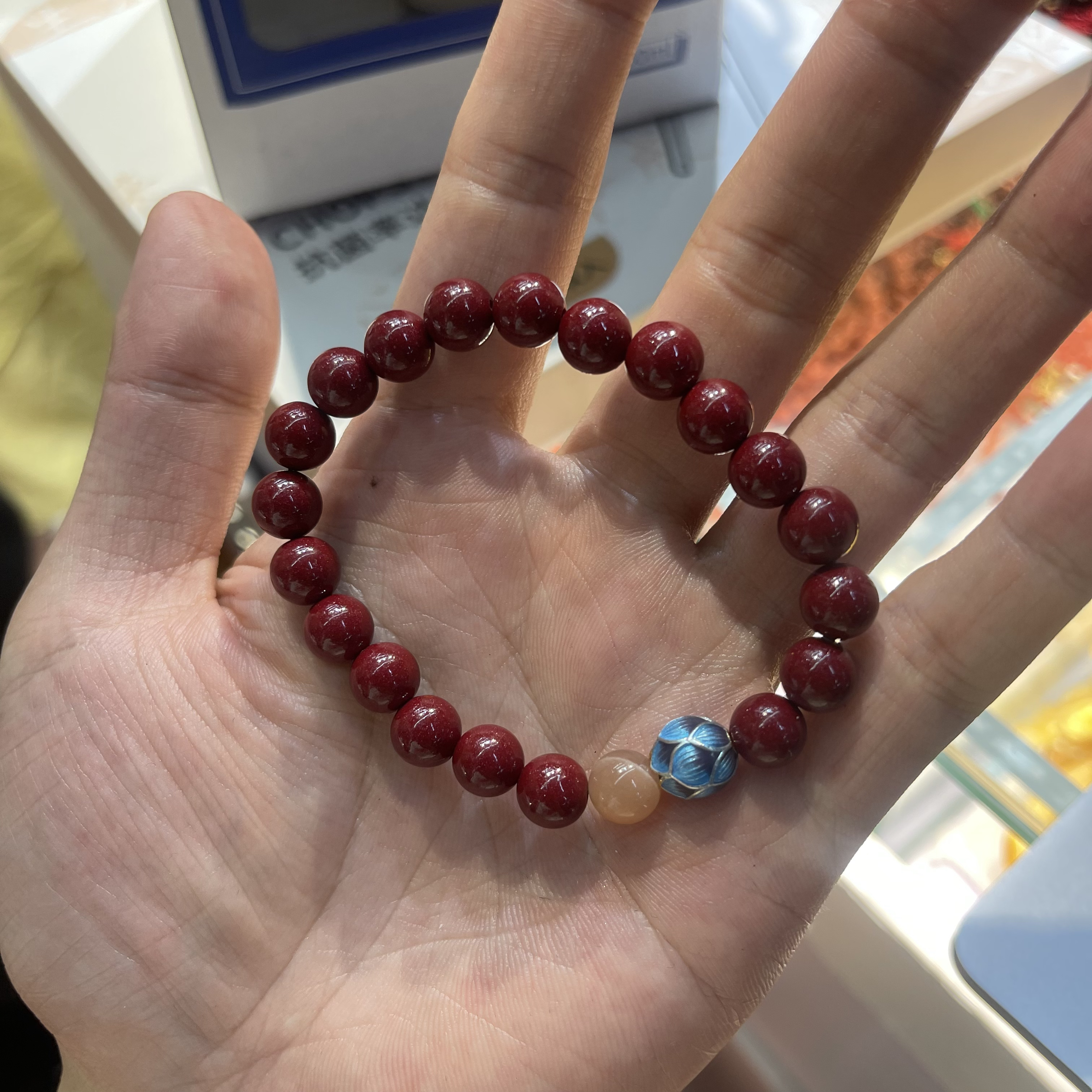 含辰砂工艺品141-紫金砂手串白鹿同款6mm