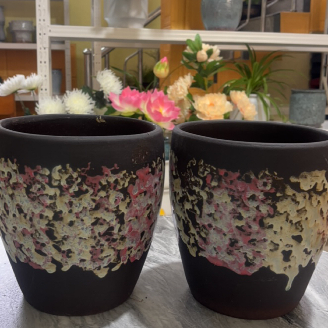 大口径创意诧寂风花盆适合多肉老桩三角梅植如图2个高度20口径19