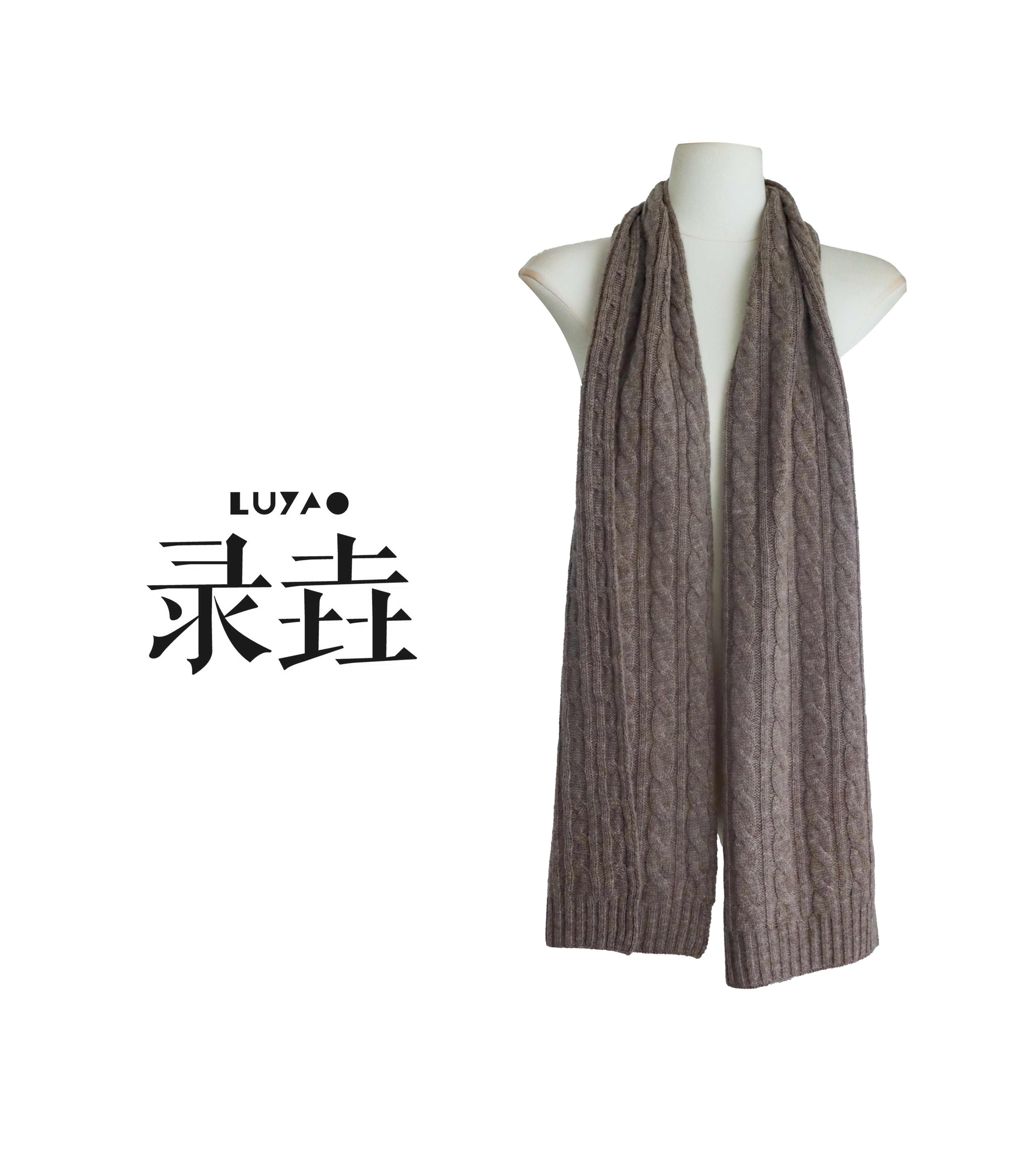【LUYAO.录垚原创】“玛奇朵”-羊绒编织围巾（180cm*25cm）