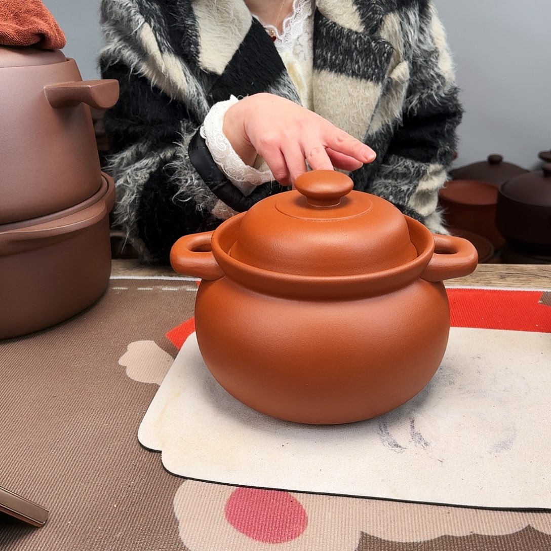 紫砂砂锅3升微微瑕