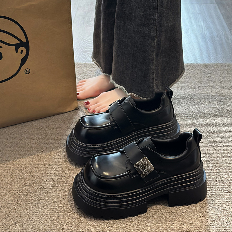 厚底增高英伦风小皮鞋女2025新款秋季松糕小个子7cm乐福鞋单鞋子