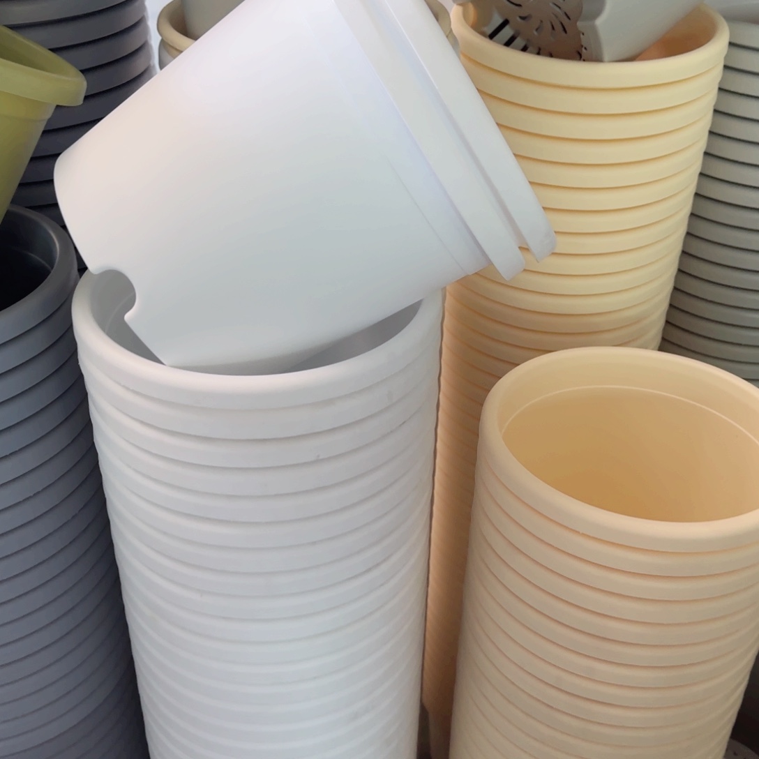 树脂四季盆4#无拖纯白10