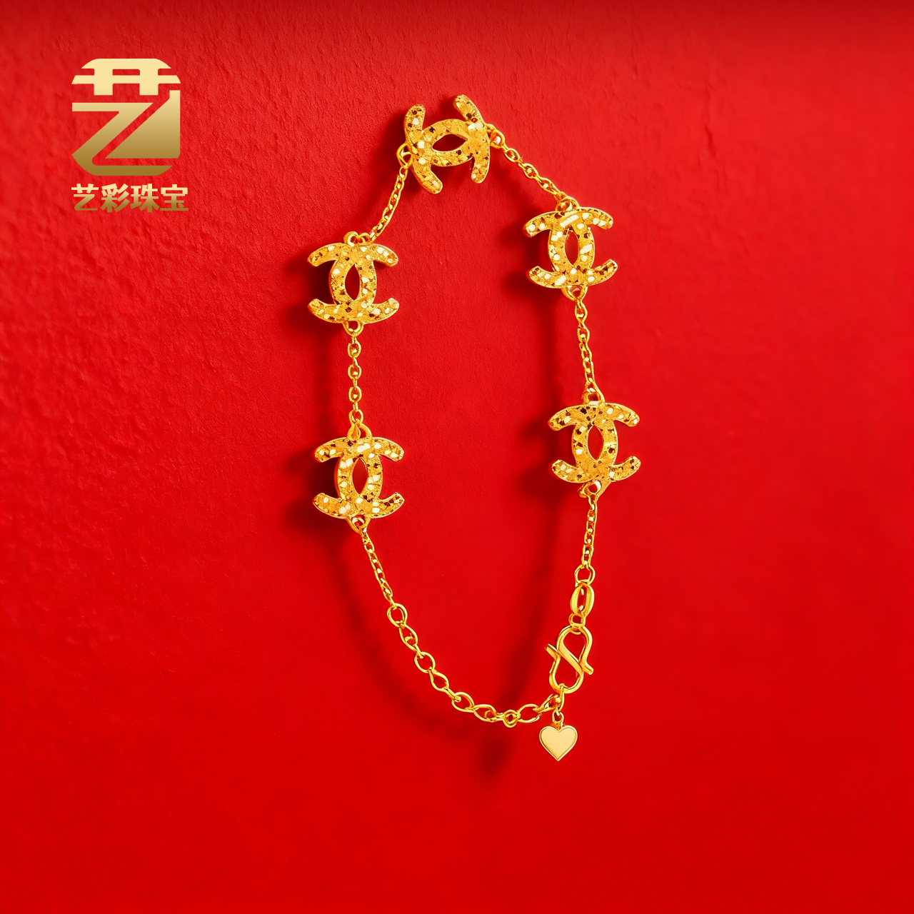 足银手链 【艺彩珠宝】香奈手链足银时尚简约气质精致YC0047