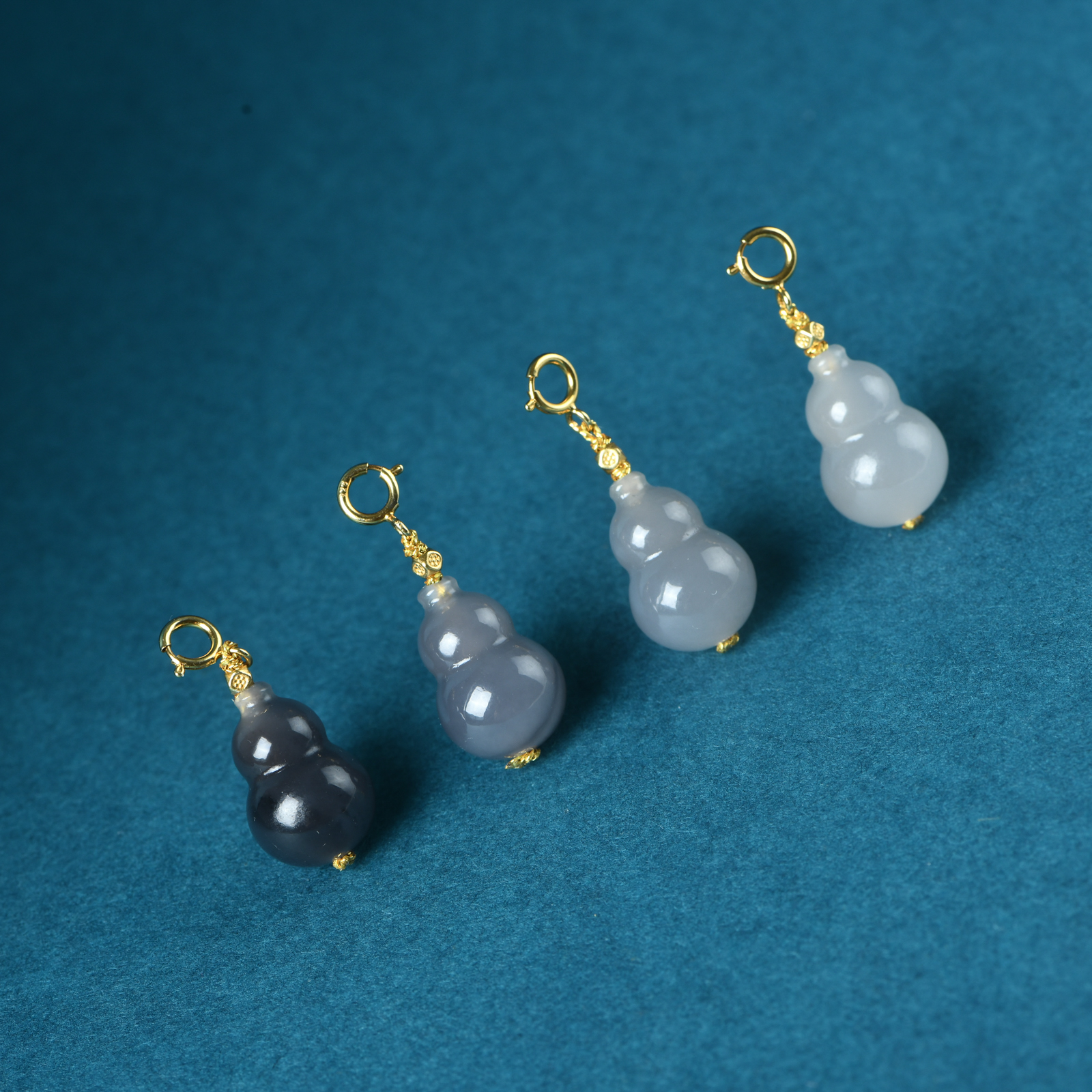 和田玉烟紫小葫芦吊坠S925银（多样性发其一）