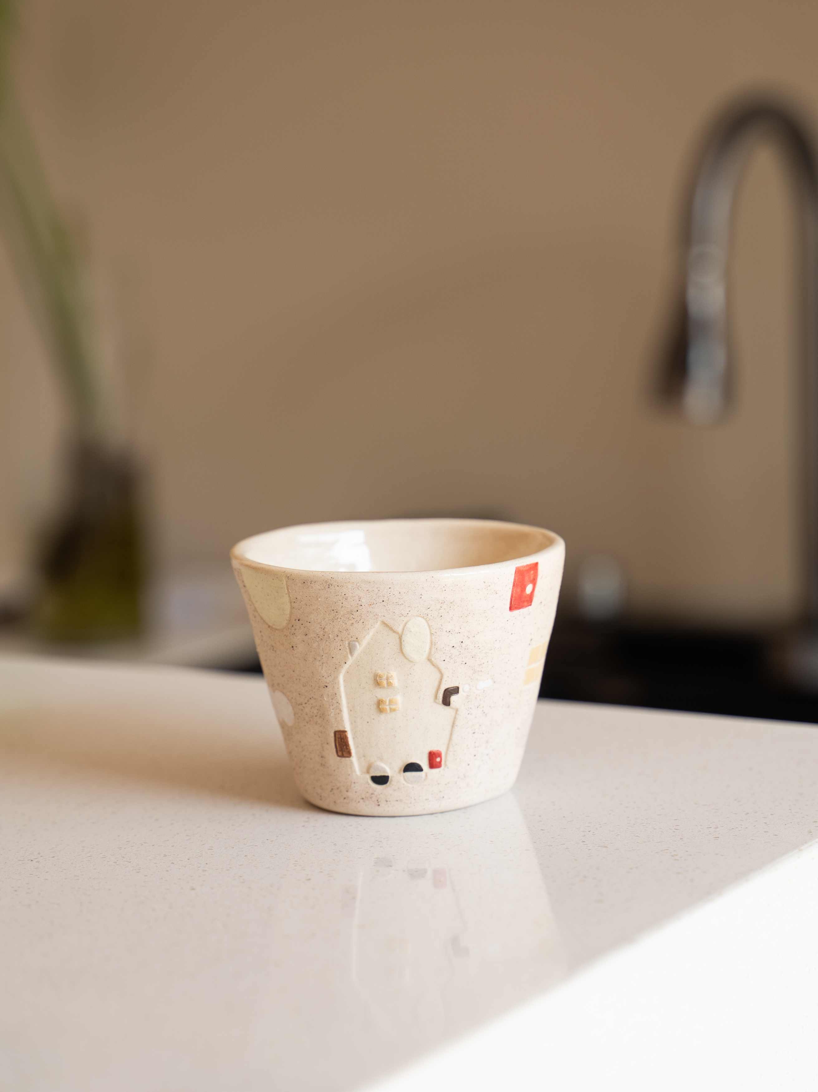 魔力鲜波 | 手捏几何小房子烟囱手握杯