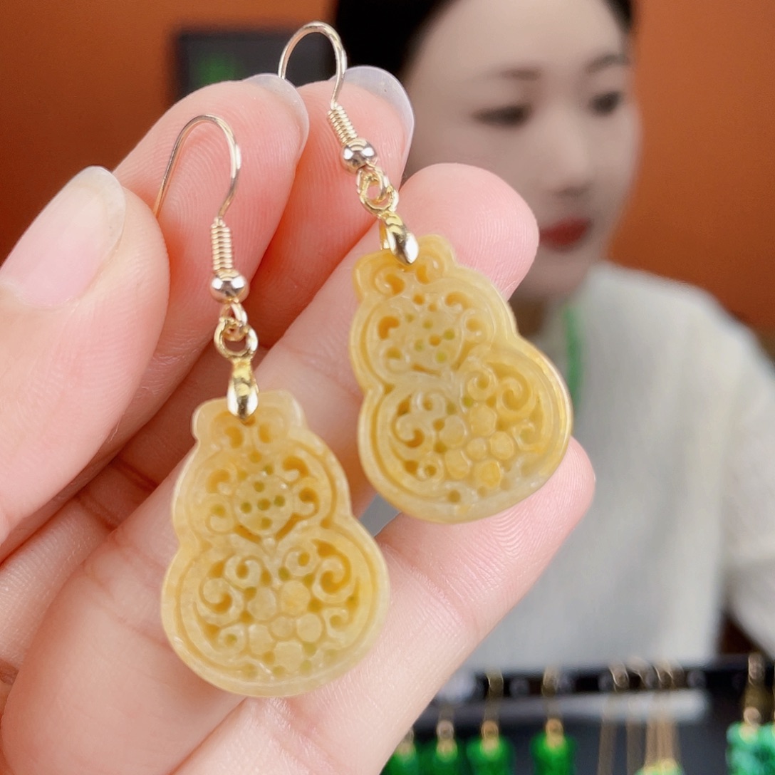 翡翠未镶嵌耳饰饰品