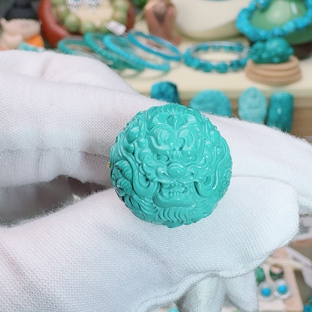 绿松石未镶嵌珠宝奇石精品龙珠18