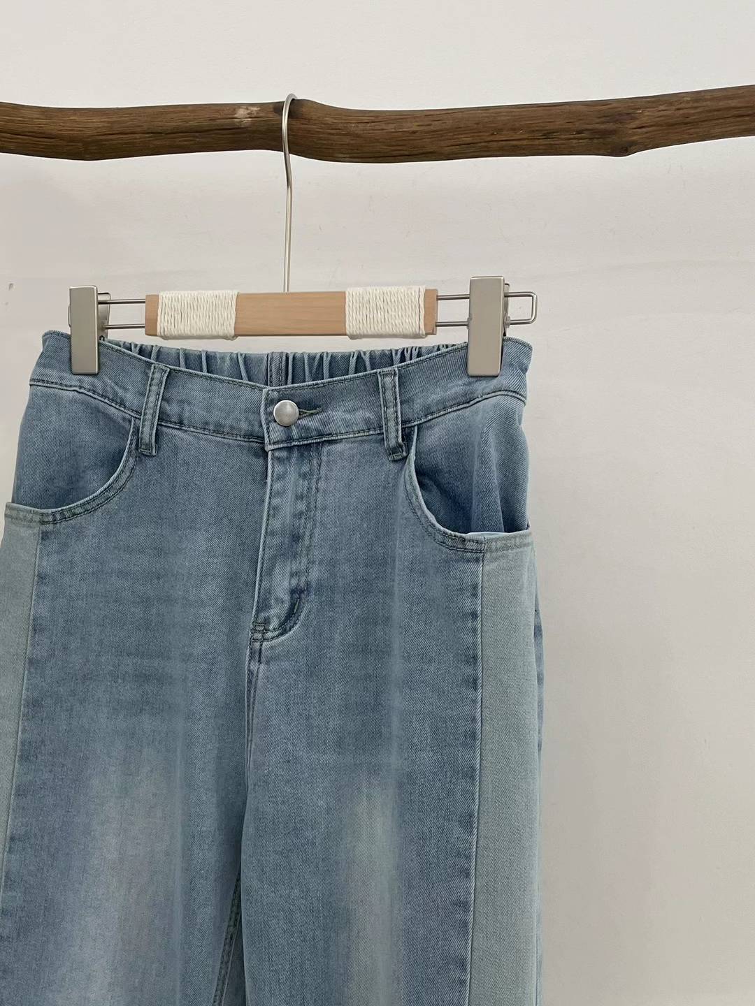 【奈野喜】韩国正品代购 /侧拼接牛仔裤【NO退NO换】