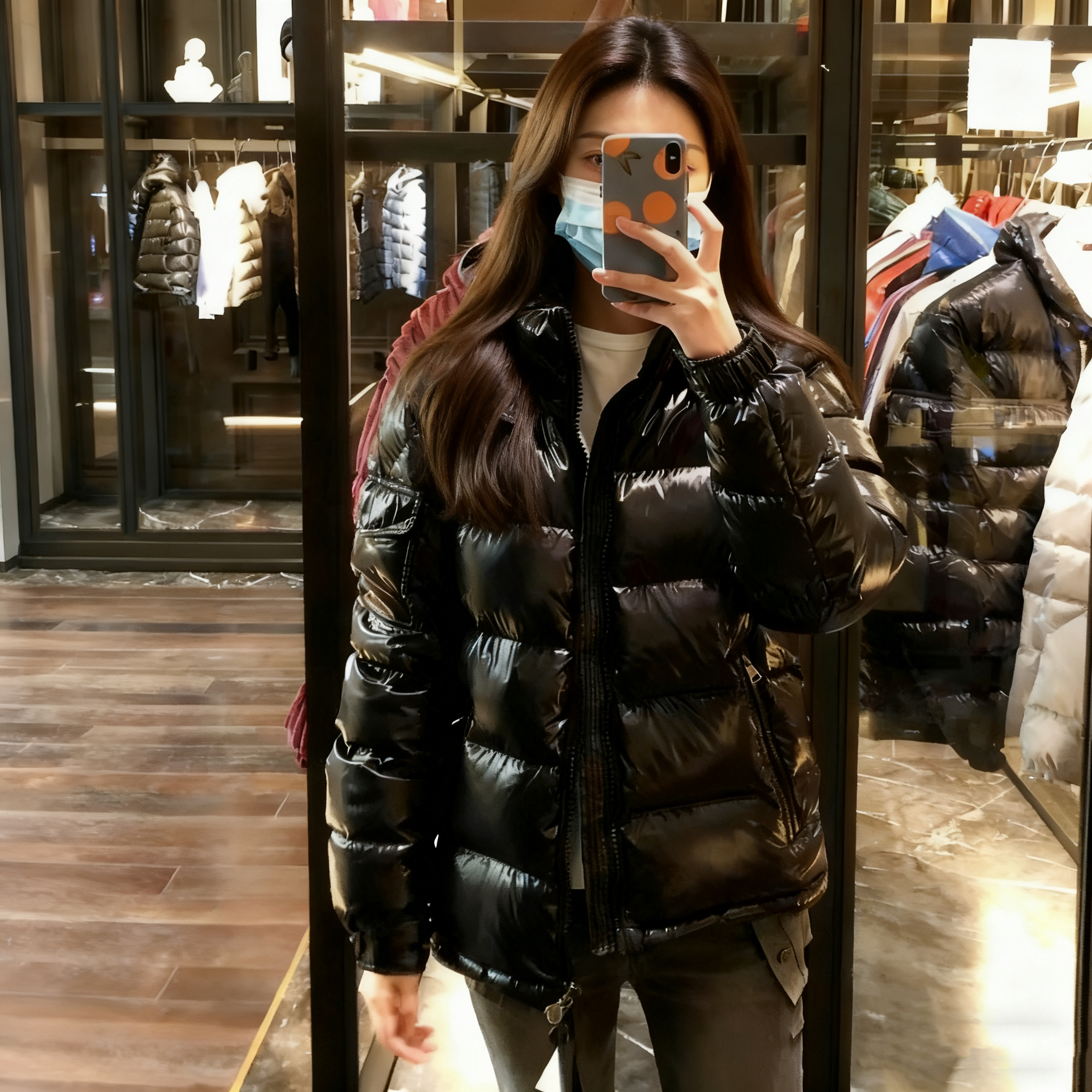 蒙口羽奢粒子枚枚张天爱同款羽绒服男女短款MAYA加厚白鹅绒保暖外