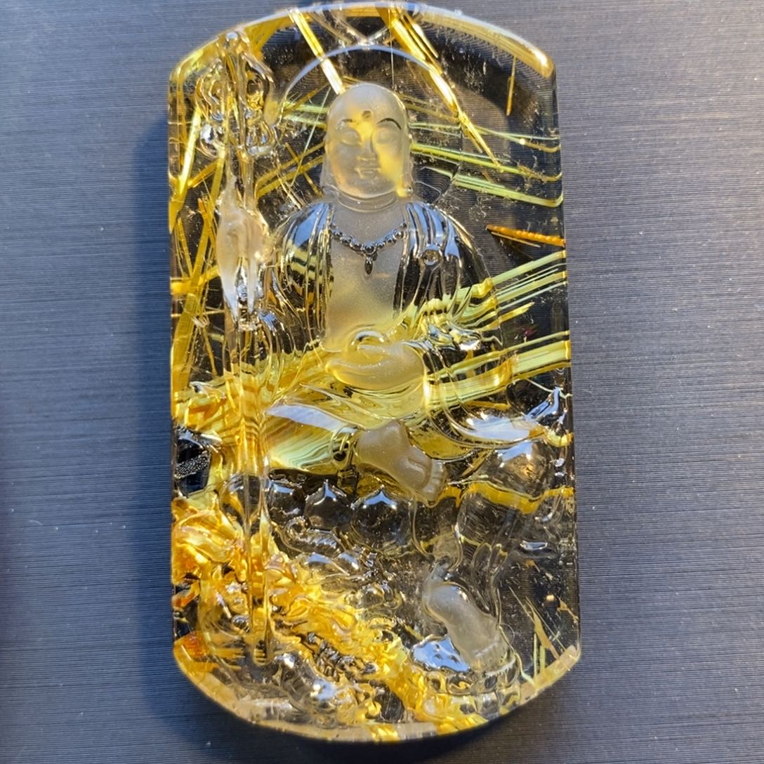 水晶颈饰未镶嵌钛晶花地藏王菩萨